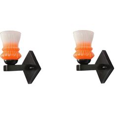 1ST TIME Orange & White Glass Traditional Cylinder Shaped Wall Lamp-picture-21