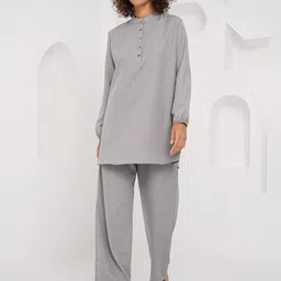 BIGDART Mandarin Collar Top With Trousers Co-Ords-image-30