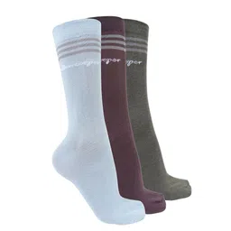 Allen Cooper Unisex Pack Of 3 Pure Cotton Calf-Length Socks-image-15