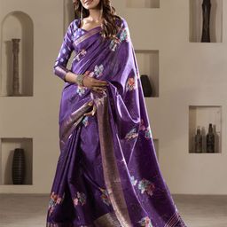 DIVASTRI Floral Printed Zari Saree-picture-24