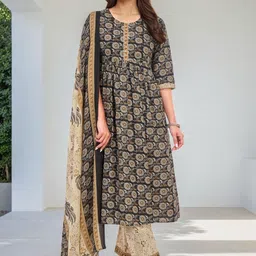 SZN Women Printed Regular Pure Cotton Kurta with Trousers & Dupatta-picture-52