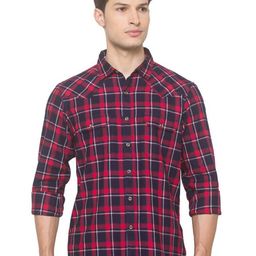 SNX Men Tailored Fit Opaque Checked Casual Shirt-image-99
