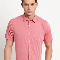 Turtle Men Standard Spread Collar Solid Cotton Slim Fit Formal Shirt-image-81