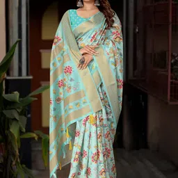 J 6 DESIGNER Floral Printed Designer Block Print Saree-picture-48