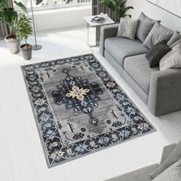 MAA HOME CONCEPT Grey Ethnic Motifs Anti-Skid Woollen Carpet-image-47