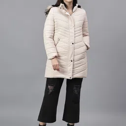 Cantabil Women Nylon Longline Puffer Jacket-picture-31