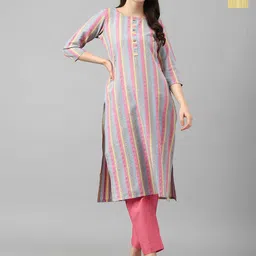 KALINI Selection Of 2 Striped Printed Kurtas With Trousers-picture-29