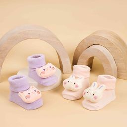 KICKS & CRAWL Infant Pack Of 2 Patterned Ankle-Length Socks-38