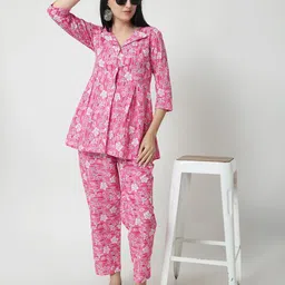 JANAKDULARI CREATION Printed Pure Cotton Top With Trousers-image-3
