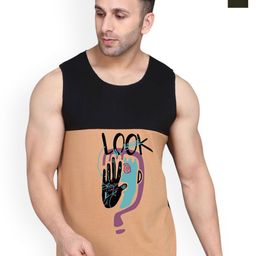 SLOWLORIS Men Pack Of 2 Printed Cotton Gym Vests-picture-12
