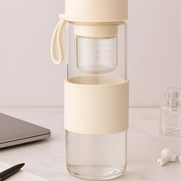 Myntra Elegant Homes White & Transparent Single Glass Solid Double Wall Vacuum Water Bottle-15