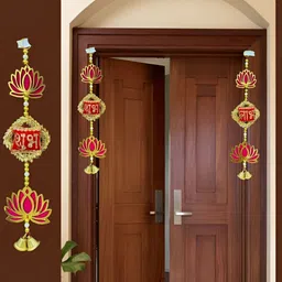 RR Crafts Red & Yellow Lotus Toran Festive Decor-18