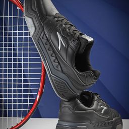 Action Men round toe black sneakersregular styling, Lace-ups detail Sneakers-image-56