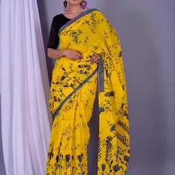 Dastkar Block Print Pure Cotton Sarees-picture-38