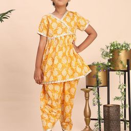 Cutiekins Girls Ethnic Motifs Printed Kurta with Dhoti Pants-picture-14