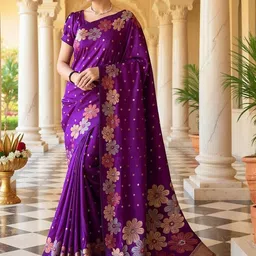 Twika Floral Woven Design Zari Saree-picture-1