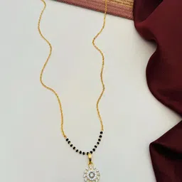 Anouk Gold-Plated Artificial Stones and Beads Mangalsutra-image-27
