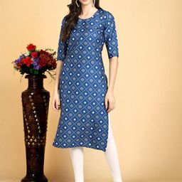 7Threads Selection Of 6 Floral Printed Round Neck Straight Kurtas-image-59