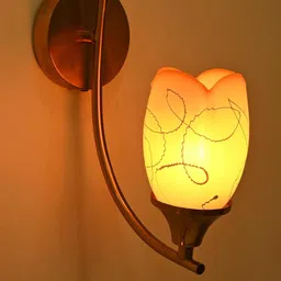 SOMIL Orange & White Printed Glass Wall Lamp-27