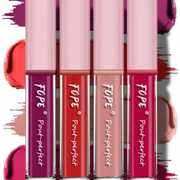 FOPE Set Of 4 Pout Perfect Smudge-Free Liquid Lipstick - 4 ml Each Shade - 01 04 06 09-11