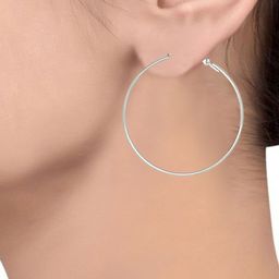 DressBerry Silver-Plated Circular Hoop Earrings-13