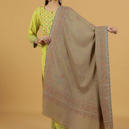 La Vastraa Women Ethnic Motifs Woven Design Shawl-image-58