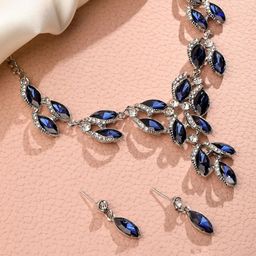 Atasi International Silver-Plated Crystal Studded Jewellery Set-image-22