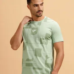 WROGN Abstract Printed Round Neck Cotton Oversized T-shirt-image-56