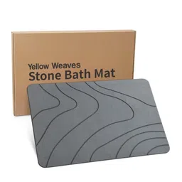 Yellow Weaves Grey Textured Anti-Skid Bath Rug-35