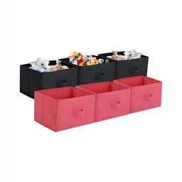 Aura Pink Set of 6 Regular Foldable & Multipurpose Wardrobe Storage Box Drawer Organiser-109