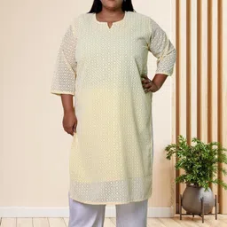 myplusfashion Women Ethnic Chikankari Georgette Kurta-picture-37