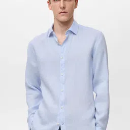MANGO MAN Linen Opaque Casual Shirt-image-29