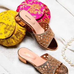 Anouk Embellished Ethnic Block Sandals-33
