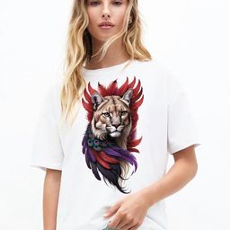 VLAM Women Printed Raw Edge T-shirt-image-74