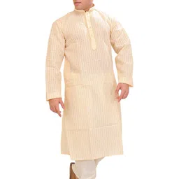 Exotic India Men Striped Cotton Kurta with Pyjama-picture-46