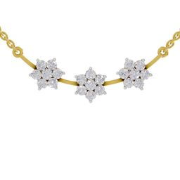 Sparkles 14KT Gold 0.92 Ct Lab Grown Shape Halo Diamond Necklace- 1.95g-picture-14