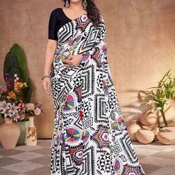 GAVUBAA Floral Poly Georgette Saree-image-65
