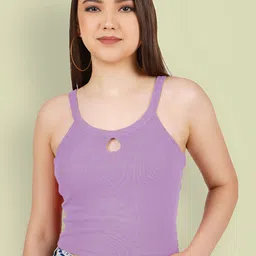 SSTAIR Women Ribbed Keyhole Neck Crop Top-picture-43