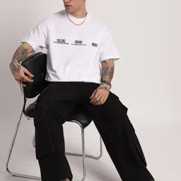 R&B Typography Printed Round Neck Cotton Oversized T-shirt-picture-45