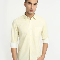 Parx Geometric Printed Spread Collar Pure Cotton Slim Fit Shirt-image-4