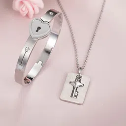 The Roadster Lifestyle Co Silver Plated Cubic Zirconia Studded Jewellery Set-30