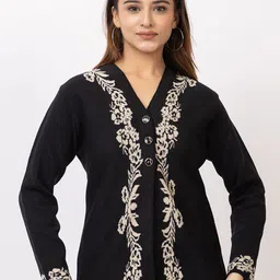 TWENTY ME Women Embroidered Woollen Cardigan with Embroidered Detail-image-84