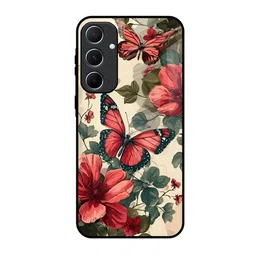 QRIOH Papillon Rouge Tropical Printed Samsung Galaxy A55 5G Back Case Mobile Accessories-picture-5