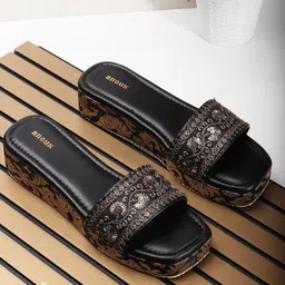 Anouk Embellished Ethnic Wedge Sandals-21