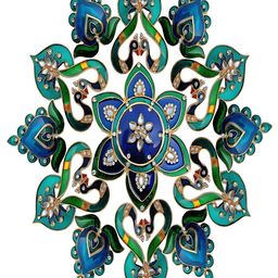 Kala Samarpan Blue & Green Meenakari Rangoli Centerpiece-image-14