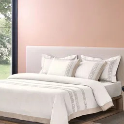 SANSAAR A DDECOR BRAND LIVE CONSCIOUSLY Bright White King 350 TC Bedsheet Set-2.74mx2.74m-image-27