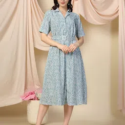 Moda Rapido Floral Print Fit & Flare Midi Dress-picture-35