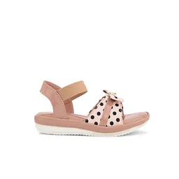 STEFENS Girls Printed Backstrap Open Toe Flats With Bows image 4