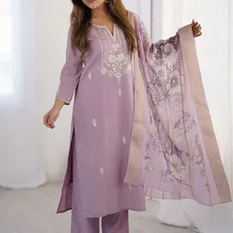 Wedani Women Ethnic Motifs Embroidered Regular Thread Work Kurta Set With Dupatta-picture-47