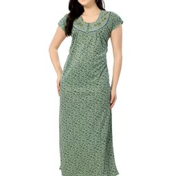 UDHATIKRAMAN Embroidered Maxi Nightdress-image-93